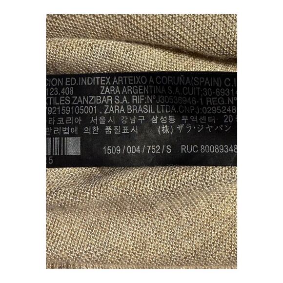 ZARA Women's Tan Knit Pullover Sweater Size Small Long Sleeve Casual - Picture 7 of 7